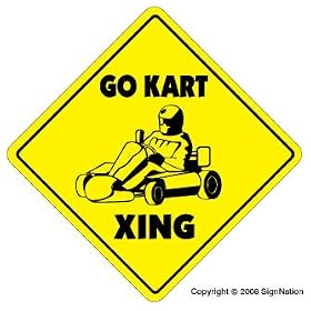 GO KART CROSSING -Sign- racing racer karts parts helmet
