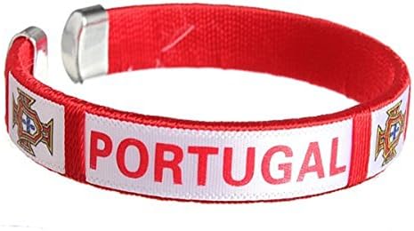 Fifa Worldcup Embroidery Bracelets with Logo of Portugal National Football Team a Pair