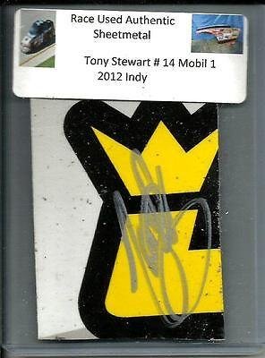 Tony Stewart MOBIL 1 BASS PRO SHOPS Signed Nascar Race Used Sheetmetal Piece #5 - NASCAR Autographed Race Used Items