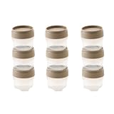 Mini Condiment Container with Taupe Lid (Set of 9)