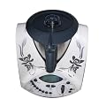 Aufkleber fuer Thermomix TM31 Orchidee silbergrau 2er SET Vinyl