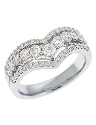 14K White Gold 0.91cttw Round Diamond Fashion Ring