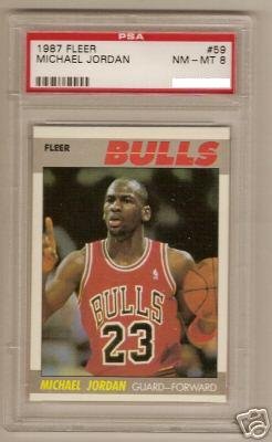 1987 Fleer Chicago Bulls Michael Jordan PSA 8 Basketball Card #59