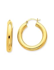 5mm, 14K Yellow Gold Classic Hoop Earrings, 40mm (1 1/2")