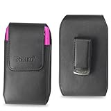 Black Vertical Leather Pouch Protective Carrying Cell Phone Accessory Case  ....