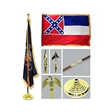 Mississippi 3ft x 5ft Flag Flagpole Base and Tassel