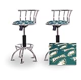 2 24"-29" Philadelphia Eagles Seat Chrome Adjustable Specialty / Custom Bar ....