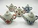 Set 5 Mixed Coffee Pot Teapot Assorted Paint Dollhouse Miniature Ceramic 12945