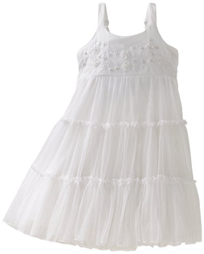 Mimi & Maggie Girls 2-6x Summer Wedding Dress, White, 4