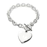 Heart Bracelet with Toggle Clasp