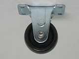 Rigid caster, 1 1/2 diameter x 23/32 wide plastic wheel. 60 pound load capacity.