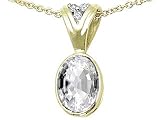 1.33 cts White Topaz and Diamond Pendant - 14kt White or Yellow Gold FREE GIFT BAG!