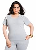 Ashley Stewart Womens Plus Size Stud Detail Active Top