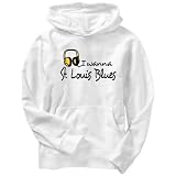I Wanna St. Louis Blues - Headphones Music Mens Hoodie (White, Size Large)