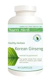 Healthy Herbals Korean Ginseng (Panax) Herbal Supplement, 200 Mg, 30 Vegetable Capsules