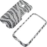 Rhinestones Shield Protector Case for HTC DROID Eris 6200, Zebra Stripes Full Diamond