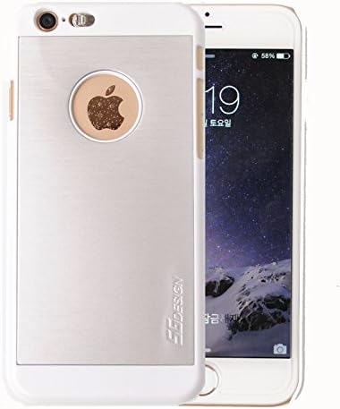 iPhone 6 case,[Silver] Premium Brushed Aluminium Metal Apple Logo Lighting up Case when Messaging,Incoming calls,Alarm For Apple iPhone 6 (4.7") (Silver)