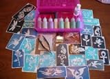 Deluxe Tye Die Glitter Tattoo Kit, Great Addition to Face Painting and Henna!