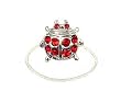 Toe Ring - T20 - Crystal Illusion - Ladybug ~ Siam Red