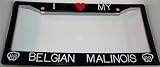 Puppy Face I Love My Belgian Malinois License Plate Frame