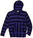 Splendid Girls 7-16 Charcoal Triblend Rugby Stripe Top, Iris, 10