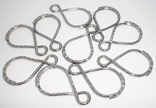 Gunmetal-finished Steel 37x18mm Teardrop with Loop Split Ring - Set of 10