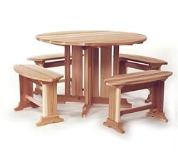 Round Picnic Table Set - Western Red Cedar