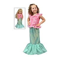 Pink Mermaid Princess Child and Doll Dress Set