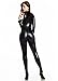 Gothic Punk Rubber Latex Like Zipper Crotch Catsuit Teddy - One Size