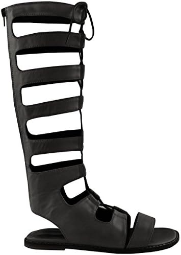 Fashion Thirsty Womens Ladies Knee High Cut Out Lace Up Flat Sandals Gladiator Summer Shoes Size 10