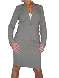 ICE (6234) smart tailored pencil skirt suit grey stripe sizes 12-20 (16)