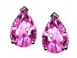 2.50 cts Genuine Lab Created Pink Sapphire Earring Studs - 14kt White or Yellow Gold