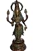 Goddess Lakshmi Idol Holding Two Lotus Flowers Brass Hindu Statue 17 Inch