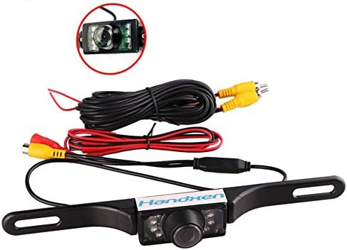 Handxen Car Universal License Plate Mount Rear View Camera with Night Vision Infrared LED High Definition Color Wide Viewing Angle Waterproof