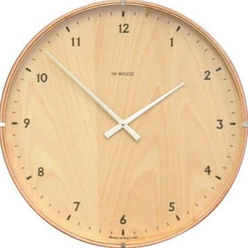 IN HOUSE (インハウス) ラミネート・ウォールクロック 30cm 【ビーチ】 W19CBN 