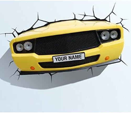 Yellow Muscle Car 3D LED Wall Light