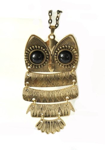 Alittlestyle Art deco black eye bronze owl vintage