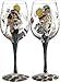 Bottom's Up 15-Ounce Shop-A-Holic Handpainted Wine Glass