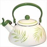 Square Bamboo Leaf Whistling Tea Kettle 80 oz. with Optional Accessories