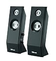 Trust SP-2420 elegantes 2.0-Stereo-2-Wege-Lautsprecher mit 7W RMS Gesamtausgangsleistung, Kopfhöreranschluss und Lautstärkeregelung