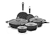 Arte Collection Cookware Set, 10 piece Metal utensil safe non-stick interiors Heavyweight coined aluminum construction Oven-safe silicone handles