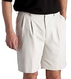 IZOD Men's XFG Microsanded Double Pleated Short, Stonedust, 32 Waist