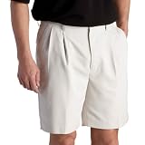 IZOD Men's XFG Microsanded Double Pleated Short, Stonedust, 36 Waist