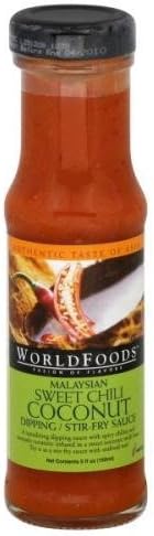 World Foods Malaysian Sweet Chili Coconut Dipping / Stir-fry Sauce 5oz (Pack of 8)