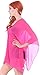 Simplicity Women's Sheer Chiffon Caftan Wrap Poncho Tunic Top, Rose