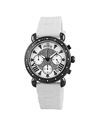 JBW Womens JB-6242-K "Victory" Sport Ion Black White Designer Silicone Diamond Watch