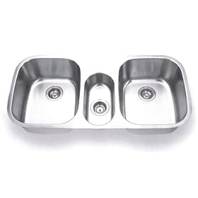 Stainless Steel Undermount Kitchen Sink - Triple Bowl