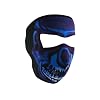 ZANheadgear Neoprene Skull Face Mask (Blue Chrome)