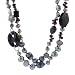 Dyed Pearl Necklace with Black Onyx and Gemstone