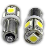 Genssi 5 SMD BA9 BA9S Miniature Bayonet LED Bulb (Pack of 10) (White)